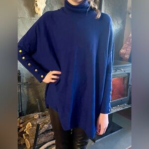 Joseph Navy Blue Women's Turtleneck Sweater